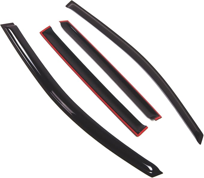 Outside Mount Window Vent Visors Rain Guards Compatible with Nissan Armada 2004-2016 | Side Window Wind Deflectors Rain Shields | Smoke Tinted, 4 Pcs Set, DGWV-336