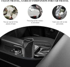 Car Trash Can with Lid, Diamond Design Leakproof Vehicle Cup Holder Garbage Can, Waterproof Trash Bin Mini Portable Garbage Organizer for Cars Homes Offices Bedrooms (Carbon Fiber)