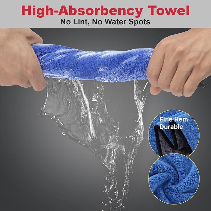 4PCS Wheel Detailing Kit Metal-Free Dual Hardness Towel Care Gift | Scratch-safe metal-free rim brush, dual tire brushes, lint towel, compact portable, brake dust cleaner, DIY & shop gift