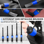 Car Detailing Kit, 19PCS Car Detailing Brush Set for Interior Exterior Wheels, Professional Car Care Cleaning Wash Kit with Duster for Air Vent, Car Accessories (Blue)