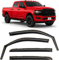 Voron Glass in-Channel Extra Durable Rain Guards for Dodge RAM 2500 & 3500 Trucks (New Body Style) 2019–2026 Crew Cab, Window Deflectors, Vent Window Visors, 4-Piece Set – 220010v