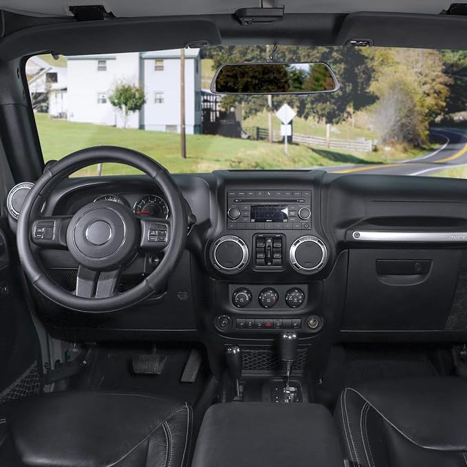 Car Steering Wheel Cover Large Size for F150 F250 F350 Ram 4Runner Tacoma Tundra Range Rover with 15 1/2 inches-16 inches Outer Diameter, Black Microfiber Leather