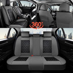 Coverado Universal Car Seat Covers Full Set, Minimalist Scratch-Resistant Waterproof Faux Leather Front & Rear Seat Protectors, Business Daily Driving – GrayBlack