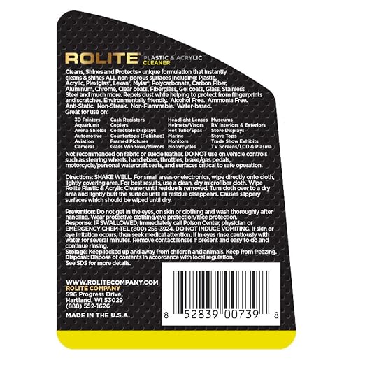 Rolite RPAC1g Plastic & Acrylic Cleaner Spray Refill, 1 Gallon, High Shine Protectant & Polish for Nonporous Surfaces, Streak-Free Formula for Windshields, Windows, Headlights, Retail Displays