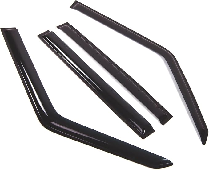 WD2-403 Dark Smoke 4 Pcs Set Window Visor (Outside Mount) Deflector Rain Guard Compatible with 1989-1997 Geo Geo Tracker