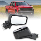 Right Passenger Side Mirror Compatible with 2019-2025 chevy Silverado 1500 Power Glass Manual Folding With Temperature Sensor Non-heated Without turn signal Replace#GM1321582(5Pins)