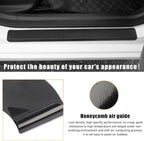 4 PCS Car Door Sill Protectors, Anti Scratch Carbon Fiber Auto Threshold Cover Strips, Decorative Door Entry Edge Scuff Sticker Universal for Most Vehicles, Car Accessories (Black 3D)