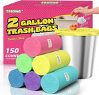 Small 2 Gallon Trash Bags Unscented, 0.78 Mil, Colored, 150 Count | 7.5 Liter Garbage Bag, Plastic Waste Basket Can Liners, Durable, Leakproof, Tear Resistant, for Bathroom Bedroom Home Bulk