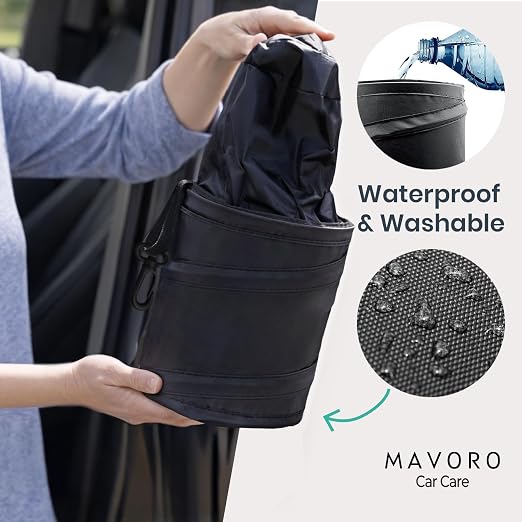 2 Pack, 1 Gallon Car Trash Can | Waterproof Collapsible Pop-Up Car Bin (2 Pack, 1 gal)
