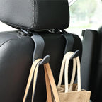 Car Seat Headrest Hook, 4 Pack Auto Seat Hanger Storage Organizer for Purse Handbag Coats Grocery Bags, Car Interior Accessories, Universal Vehicle Backseat Plastic Hanging Hook (Gray)