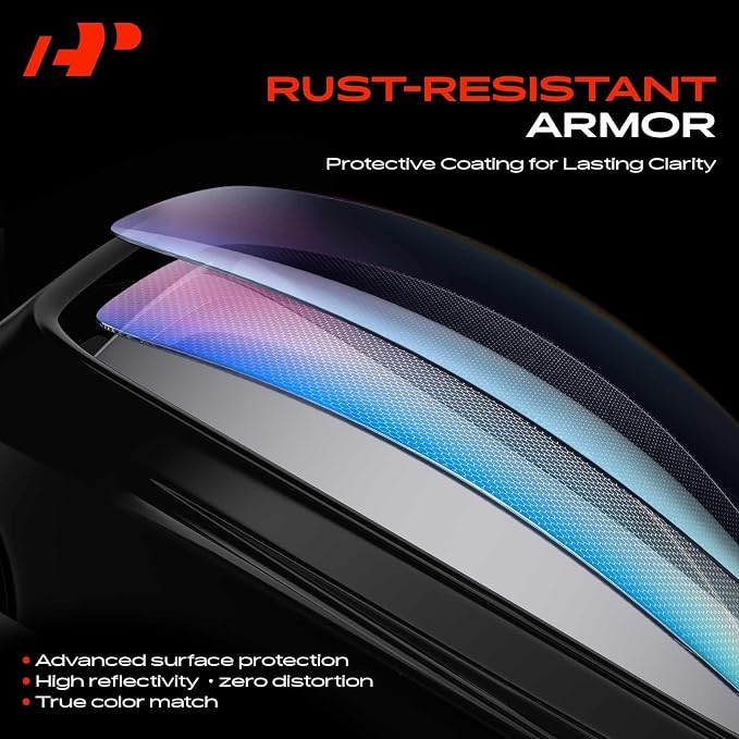 Right Passenger Side Heated Power Mirror Glass | Compatible with Hyundai Venue 2020-2025 - Exterior Side View Convex Mirror, w/o Auto Dimming Cable, with Backing Plate