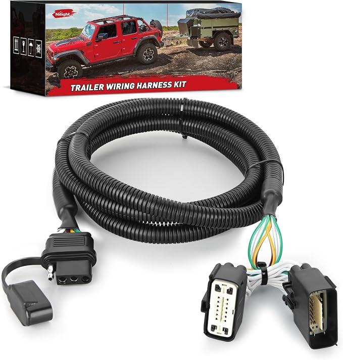 4 Pin Trailer Wiring Harness Kit 56172 Vehicle Side Custom for 2011 2012 2013 2014 2015 2016 2017 2018 2019 Ford Explorer Police Interceptor Utility Simple Fit Tow Hitch Accessories