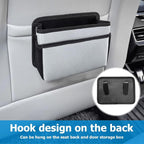 Mandark Car Trash Can, Foldable Mini Vehicle Trash Bin Garbage Organizer Holder, Waterproof Automotive Interior Hanging Dustbin Storage Bag Container Accessories, Universal for Most Cars (Beige)