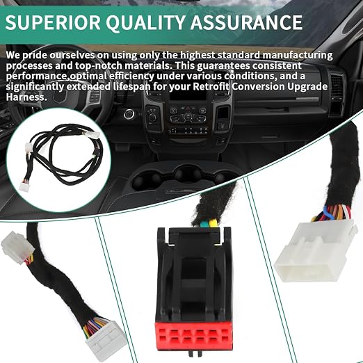 for 2013-2018 Ram Truck 8.4 UConnect Conversion Upgrade Harness 7 Speed Fan HVAC