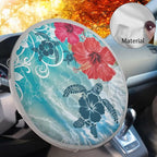 Hibiscus Turtle Steering Wheel Cover Sunshade Auto Interior Protector Easy Installation Steering Wheel Cover Sun Shade for UV Protection Universal Vehicle Accessories