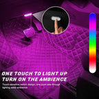 4 PCS Wireless Led Lights for Car Interior, 7 Colors Magnetic Auto Ambient Light with 6 Bright LED Lamp Beads, USB Rechargeable Vehicle Led Night Light, Car Accessories (Colorful)