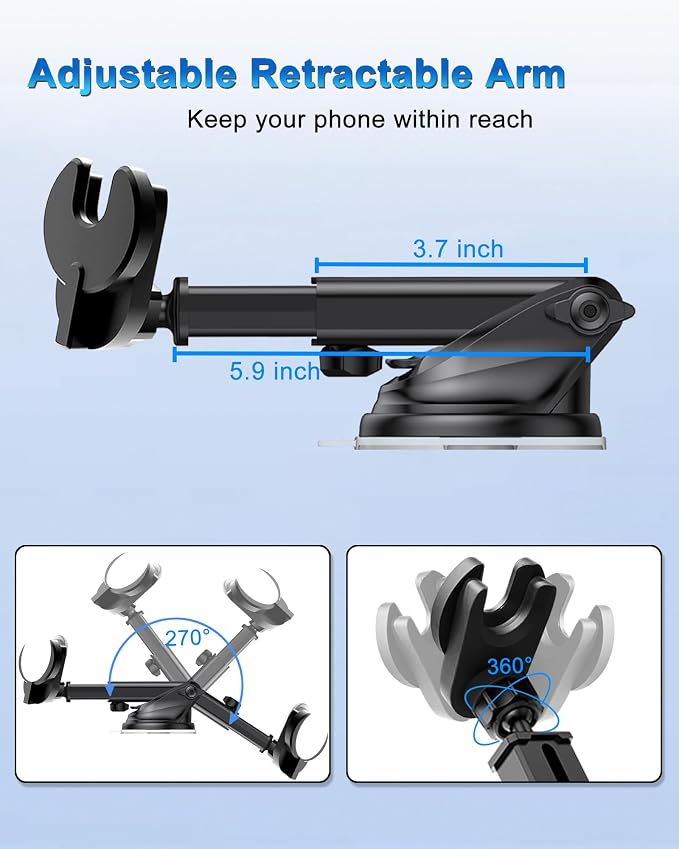 for Pop Socket Car Mount, Suction Cup Socket Grip Holder for Car with Strong 3M Sticky Adhesive, Dashboard Windshield Car Phone Holder Works for Popsocket, Fits All Smartphones with Pop Grip