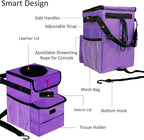Car Trash Can Foldable Garbage Bin Leakproof 2.3 Gallons Purple