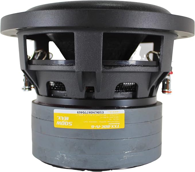 6" Quad Stack Composite Cone Subwoofer (TXX-BDC-IV-6), Superior Performance, 500W, 2.5" BASV Voice Coil, 4 Magnets, Non-Press Paper Cone, Aluminum Basket, Multi-Connect, 2 x 4 Ohm
