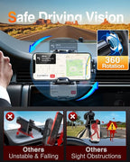 Phone Holders for Your Car Ultimate Military-Grade Car Phone Holder Mount【Patent & Safety Certs】 Upgraded Shockproof Truck Air Vent Phone Mount for iPhone 17 Pro Max 16 Samsung Android,Blue