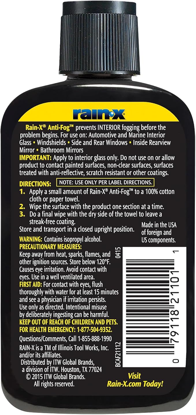 AF21106D Glass & Mirrors Anti-Fog Treatment, Prevents Fogging & Steaming on Windshield and Visors, Improves Visibility, Great for Auto & Home