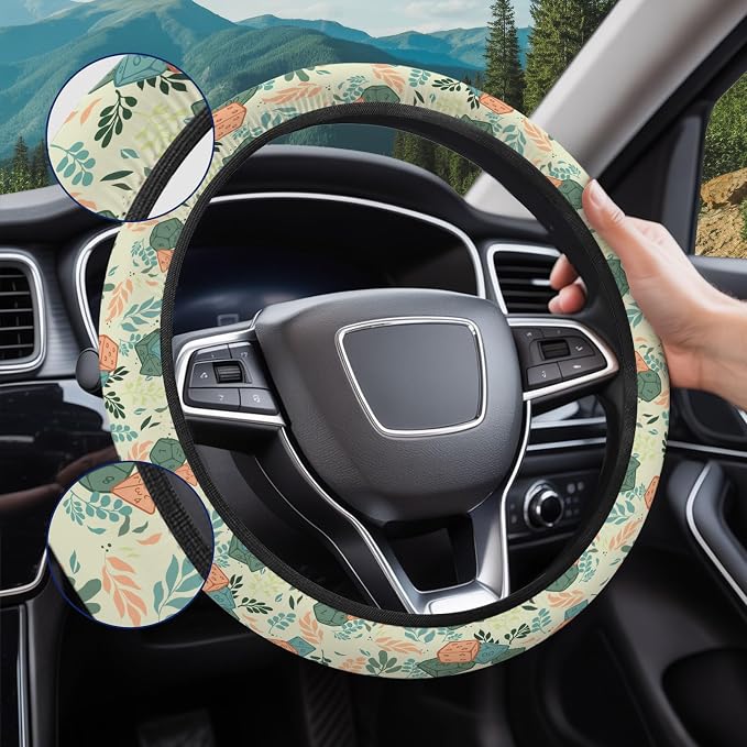 Dungeon Dice Steering Wheel Cover, Non Slip Polyester Car Wheel Protector for Car SUV Truck, Universal 15 Inch