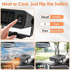 2026 Newest Portable Car Heaters, 12V 200W Vehicle Heating & Cooling Fan Rapid Windscreen Defogger & Window Defroster Car Heater That Plugs Into Cigarette Lighter with 360° Rotatable Function