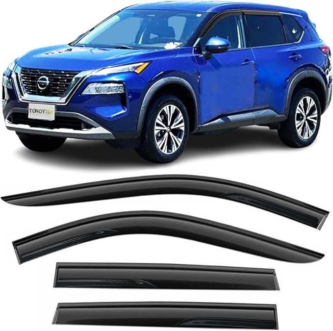 Window Visors Rain Guards for Nissan Rogue 2021-2025,Wind Deflectors Window Shades Vent Guard Visor,Smoke 4-Pieces Set 94902