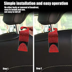 2PCS Car Seat Hooks, Bling Rhinestone Headrest Hooks, Universal Bling Car Interior Accessories, for Handbag, Clothes, Purse, Water Bottle (Red)