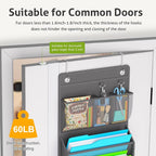 Over the Door File Organizer, Wall Hanging File Folders with 10 Large Pockets for Mails, Magazines, Back to School Supplies, Office Pocket Chart, Paper Organization (Gray)
