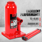 10 Ton / 20000 lbs Lifting Automotive Welded Hydraulic Bottle Jack for Car SUV Pickup Truck, Auto Repair, with Manual Handle, Red