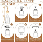 6 Pack Car Air Freshener, Mahogany Premium Woody Car Air Freshener Diffuser Fragrance, Hanging Essential Oil Diffuser for Interior Decor, Long Lasting Car Accessories Unisex (Sunlit Teak Scent)