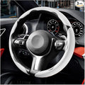 3PCS/Set Car Steering Wheel Cover, Leather Segmented Anti-Slip Automotive Wheel Protector, Soft Breathable Vehicle Steering Protection Covers, Universal Interior Accessories (White)