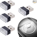 4Pcs White USB Car Interior Atmosphere Lamps, Universal Mini Led USB Lights for Car Decoration, Lighting