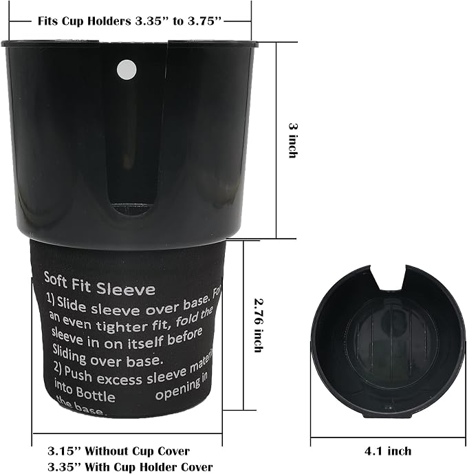 Car Cup Holder Expander for 32 oz and 40 oz Bottle with Cup Sleeve,Automotive Large Water Bottle Cup Holders Insert,All Purpose Big Drink Cupholder Coffee Mug Adapter