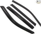 Outside Mount Window Vent Visors Rain Guards Compatible with Honda Pilot 2003-2008 | Side Window Wind Deflectors Rain Shields | Black Tinted, 4 Pcs Set, BGWV-241