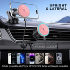 for Mag-Safe Car Mount Charger, Magnetic Phone Holder for Your Car Charger Dash Windshield Vent Magnetic Wireless Car Charger Mount for iPhone 17 16 15 14 13 12 Pink