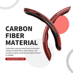 Universal Steering Wheel Cover,Carbon Fiber,3pcs Set(red) | Clip-On Segmented Fit;Carbon Fiber Look;Fits Most 14-16 in Round or D-Shaped Wheels;Easy Wipe Clean;Non Slip;4 Colors