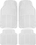 4-Piece Rubber Transparent Clear Floor Mats Heavy Duty for Front & Rear Car Truck Van SUV, All Weather Protection, Universal Fit