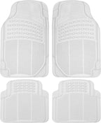 4-Piece Rubber Transparent Clear Floor Mats Heavy Duty for Front & Rear Car Truck Van SUV, All Weather Protection, Universal Fit