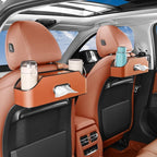 Car Back Seat Organizer with 2 Drink Cup Holder - Tissue Box and Storage Box Hook - Multi-functional Storage - Great for Kids and Travel (Orange)