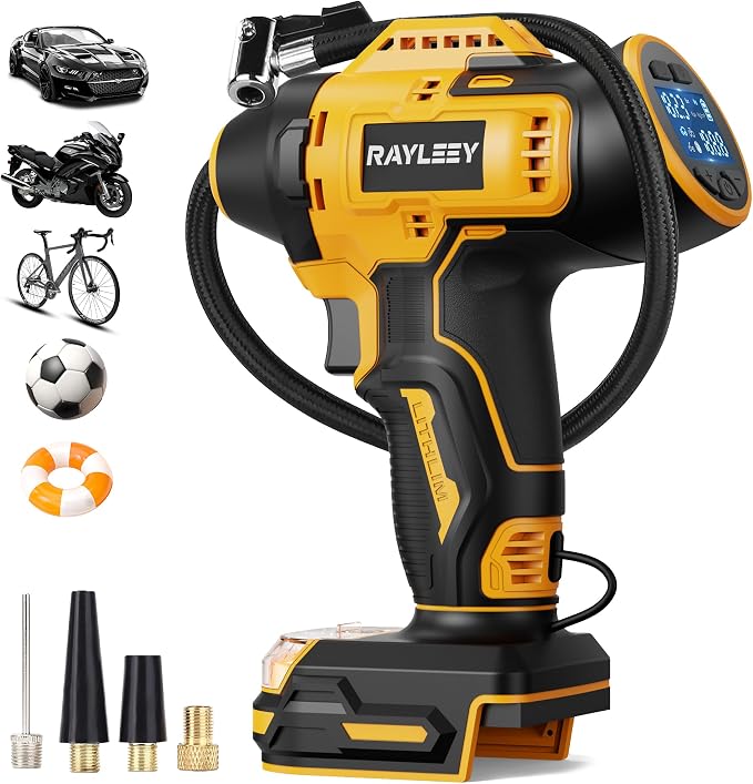 Tire Inflator Cordless for Dewalt MAX 20V Battery [Tool Only], 160PSI Portable Air Inflator with Pressure Gauge, Auto-Shut Off & Fast Inflation, Auto Air Pump for Car, Motorcycle, Bike, Ball