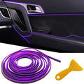 Car Interior Trim Strips,Universal 9.8 ft Car Electroplating Decoration Styling Door Dashboard, Flexible Interior Trim Accessories with Installing Tool(Purple)