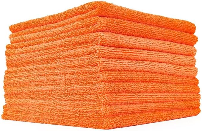 Edgeless 365 Microfiber Towels (10-Pack) Premium 70/30 Blend, Professional Polishing, Wax Removal, Auto Detailing, 365gsm, 16in x 16in, Orange