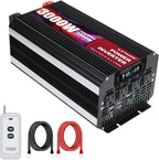 3000 Watt Power Inverter 12V to 110V 120V DC to AC with 4 AC Outlets, LCD Display, USB Port & Remote Control for Home, RV, Vehicle, Truck, Off-Grid Solar System, Heavy Duty Outdoor Camping