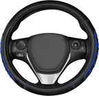 Ventilated Heart-Shaped Steering Wheel Cover with Anti-Slip Leather Grip. Compatible with Ford, Toyota, Honda, Nissan, and Chevrolet Vehicles for 14.5-15.2 inch Round Steering Wheels.