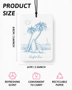 Blue Summer Beach Car Air Freshener 4 Pcs Coconut Scented, Nautical Bikini Sailboat Coastal Car Accessories Mirror Decor for Women, Beachy Hanging Air Freshener for Cars Closet Drawer Books