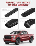 Outside-Mount Window Rain Guards Fit for 2019-2026 Chevy Silverado & GMC Sierra Crew Cab, Extra Durable Window Visors Deflector, Dark Smoke, Vent Shades for 19-26 1500 2500HD 3500HD Crew Cab
