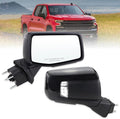 Right Passenger Side Mirror Compatible 2019-2025 Chevy Silverado 1500 With Power Folding Heated Turn Signal Puddle Lights Mirror Memory Temperature Sensor Black Replace#84309684(15Pins)