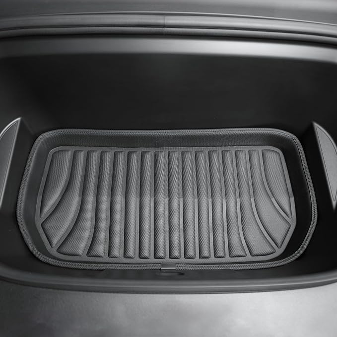6-Piece Floor Mats & Cargo Liners Compatible with Tesla Model Y 2020-2024 5-Seat, 5D Laser Measured All-Weather Floor Liners with Trunk Frunk Mats & Door Sill Threshold Guards, Black